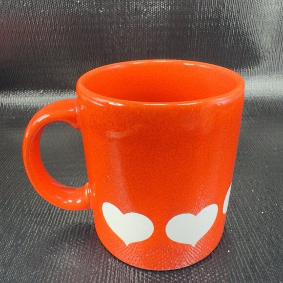 Vintage Waechterbach Heart Coffee Mug Cup West Germany Red With White Hearts - Picture 7 of 11